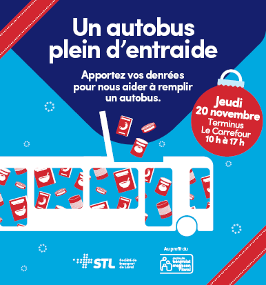 La STL convie la communauté pour remplir un autobus de denrées le 20 novembre