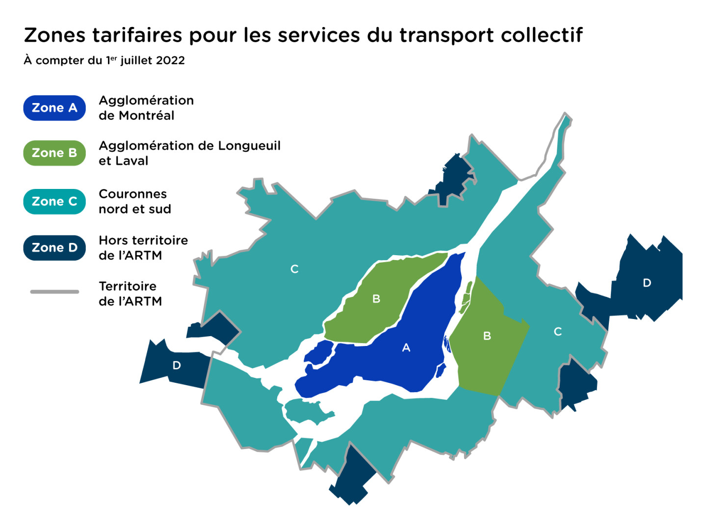 Nouvelles zones tarifaires pour les services du transport collectif